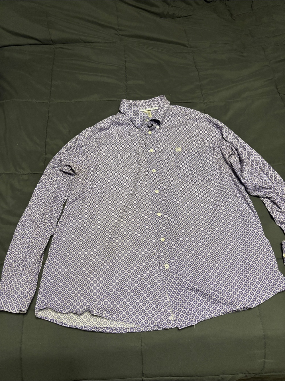 Cinch Purple Geometric Button-Down Shirt